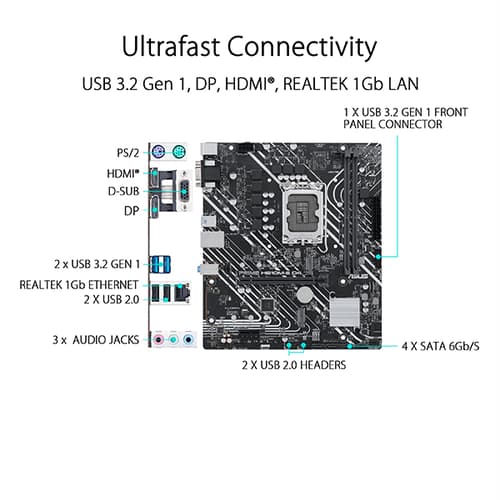 Asus Prime H610M-E D4 M-ATX Motherboard